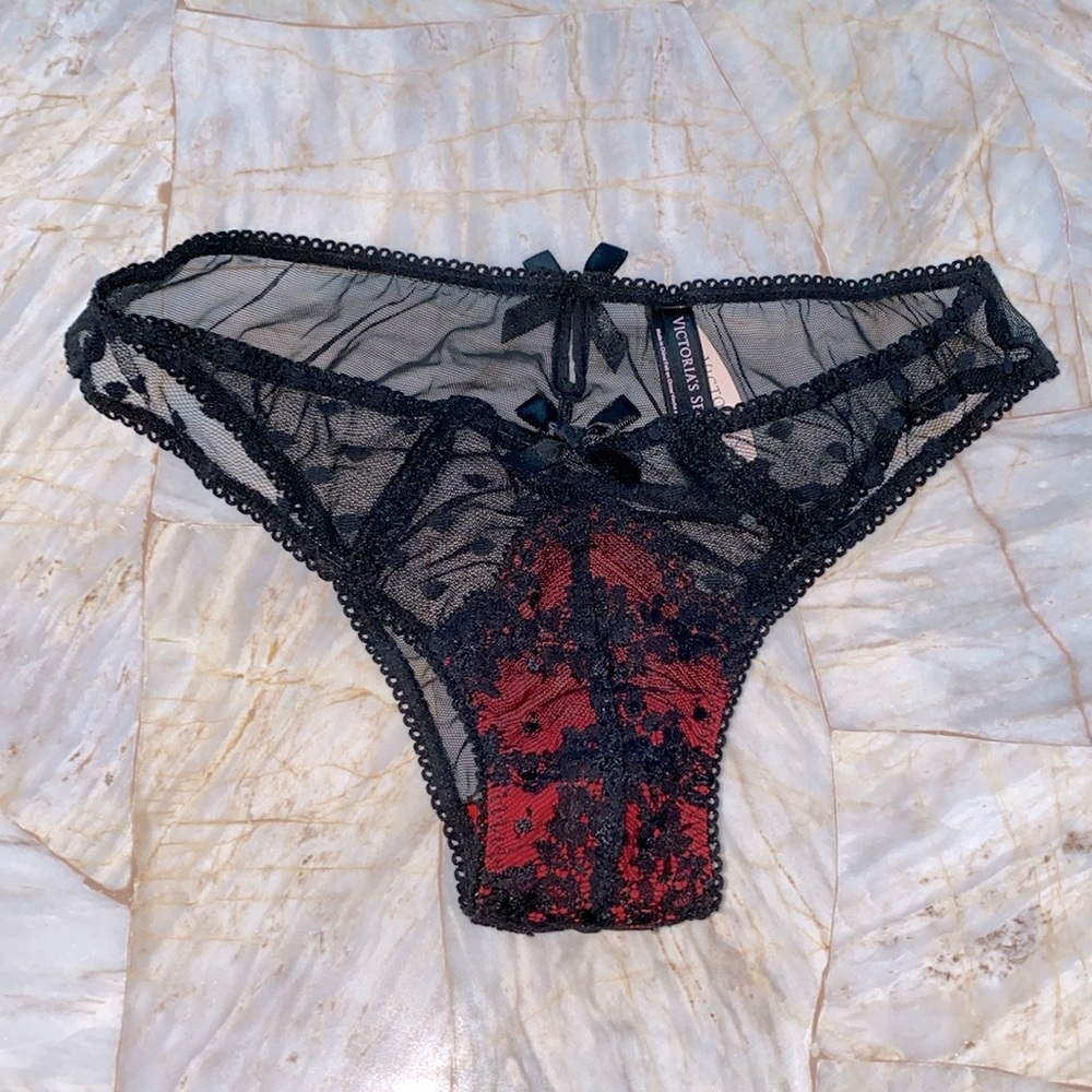 VS Very Sexy Panty Underwear Small Black/Red - Picture 5 of 8